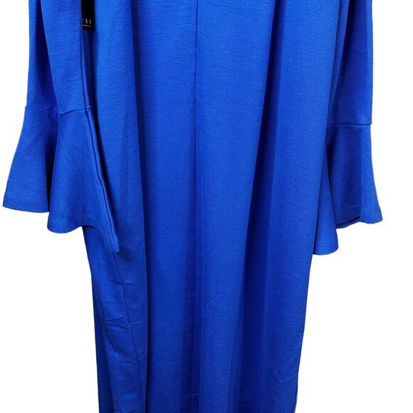 Eloquii Blue Long Bell Sleeve Cold Shoulder Dress Plus Size 20 - Picture 5 of 13